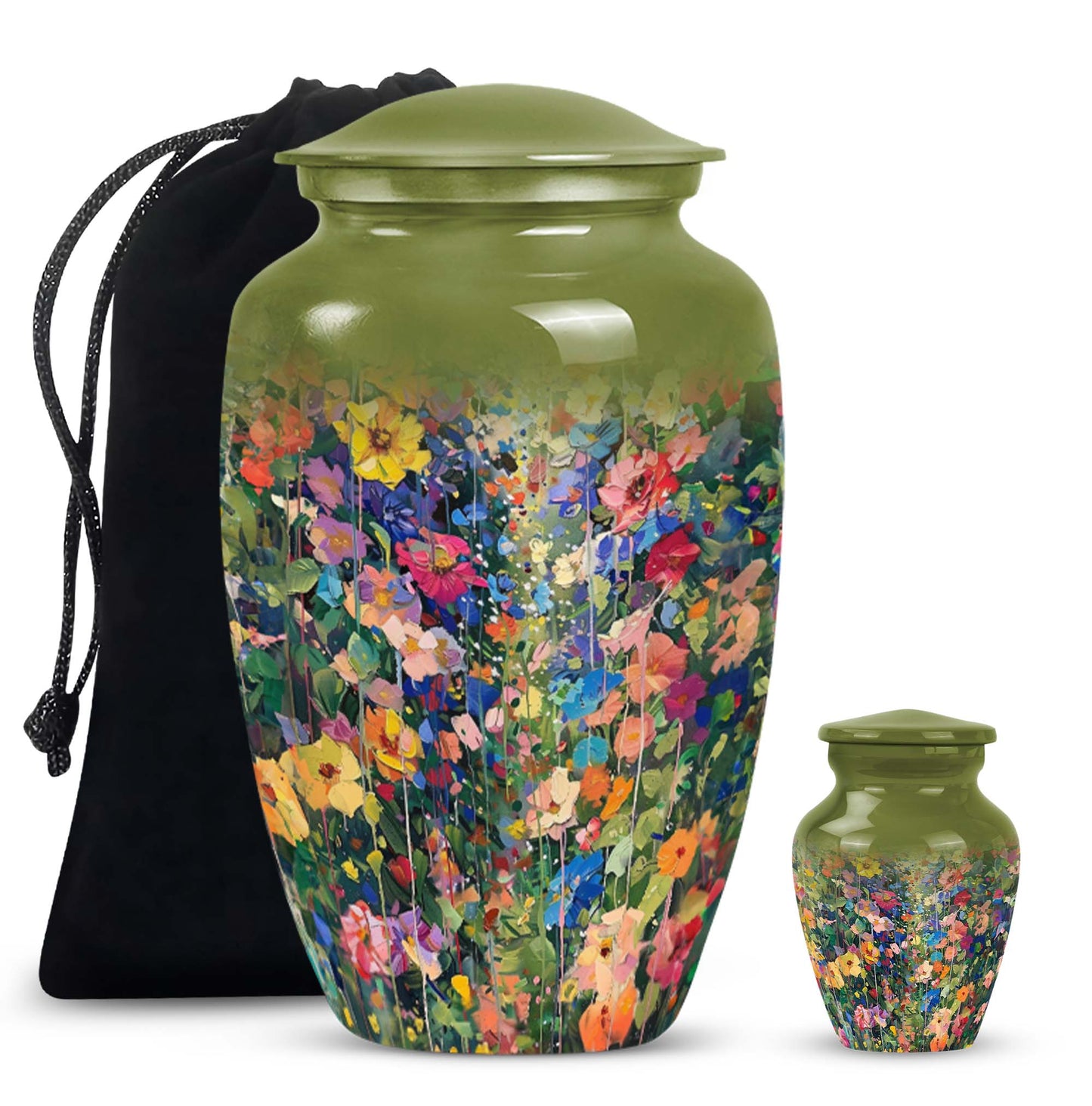 10 inch FLOWERS cremation urn in classic design
