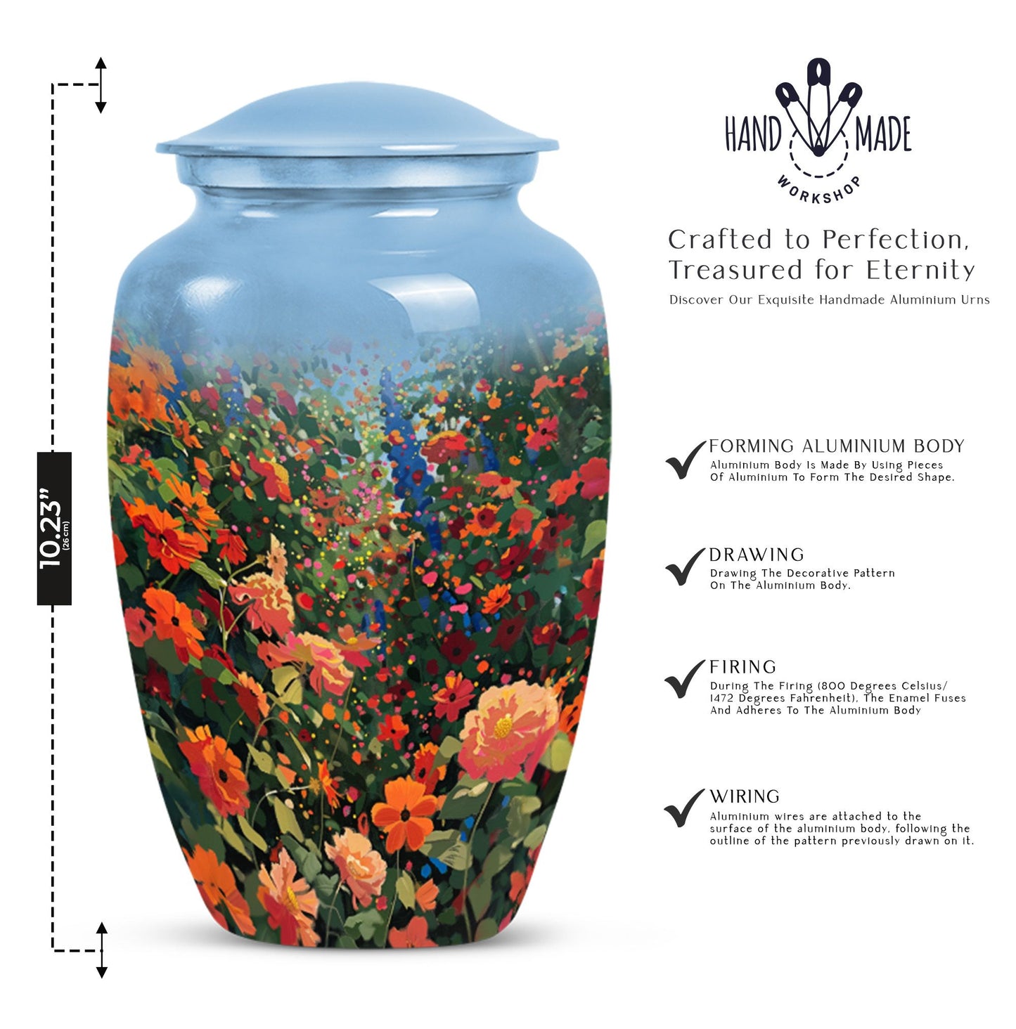  FLOWERS urn, funeral urn 