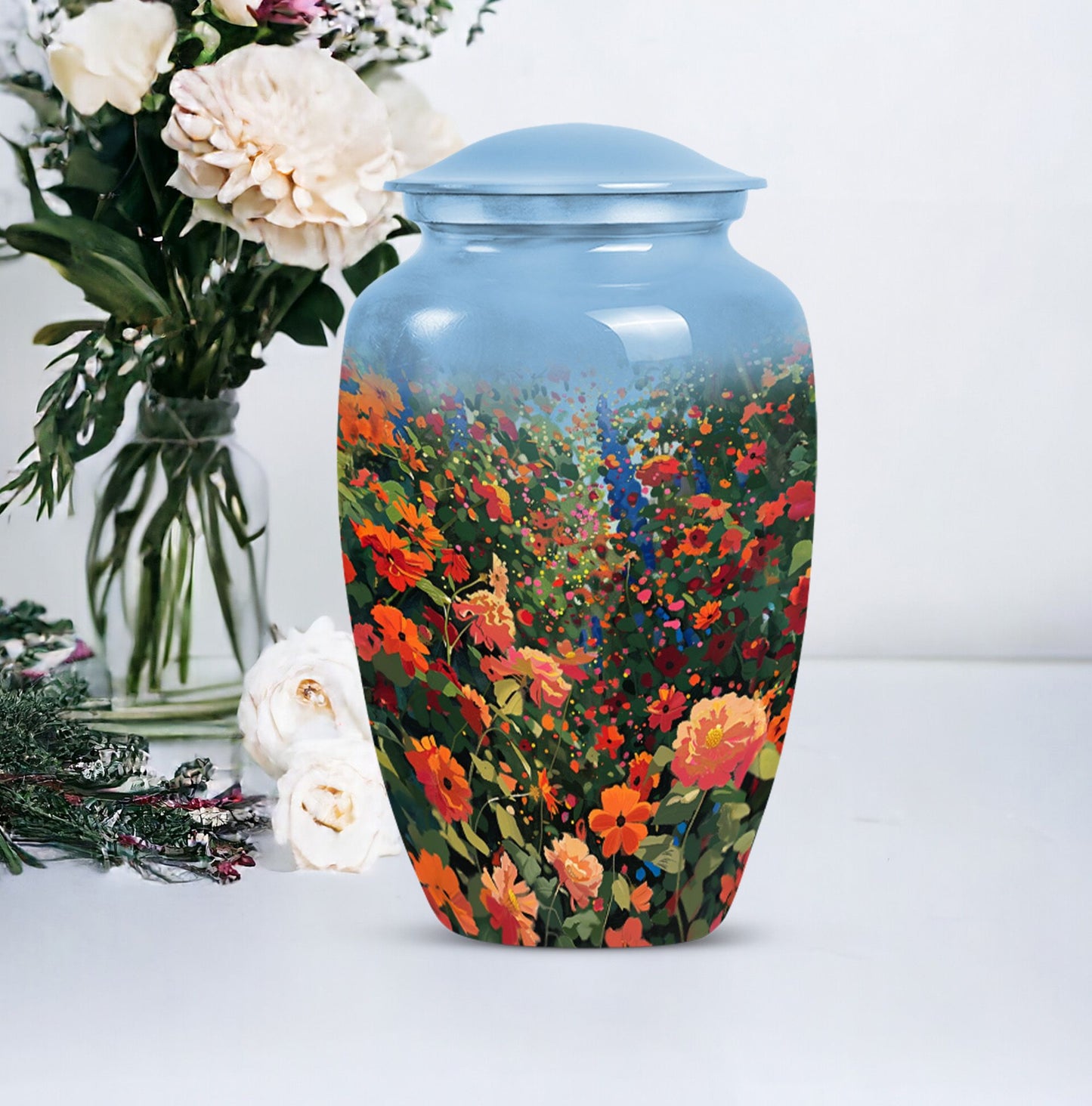  FLOWERS urn, funeral urn 