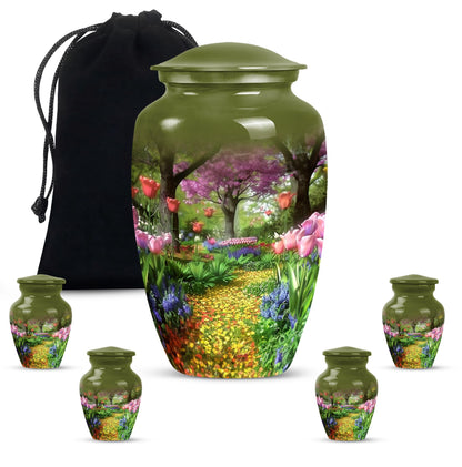 Flowers Urn, cremation urn for male ashes
