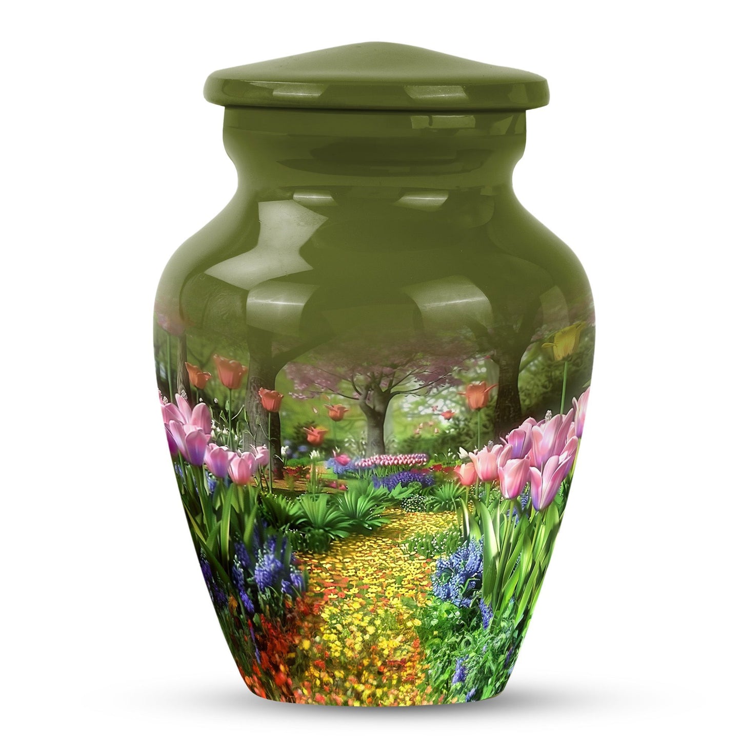Flowers Urn, cremation urn for male ashes