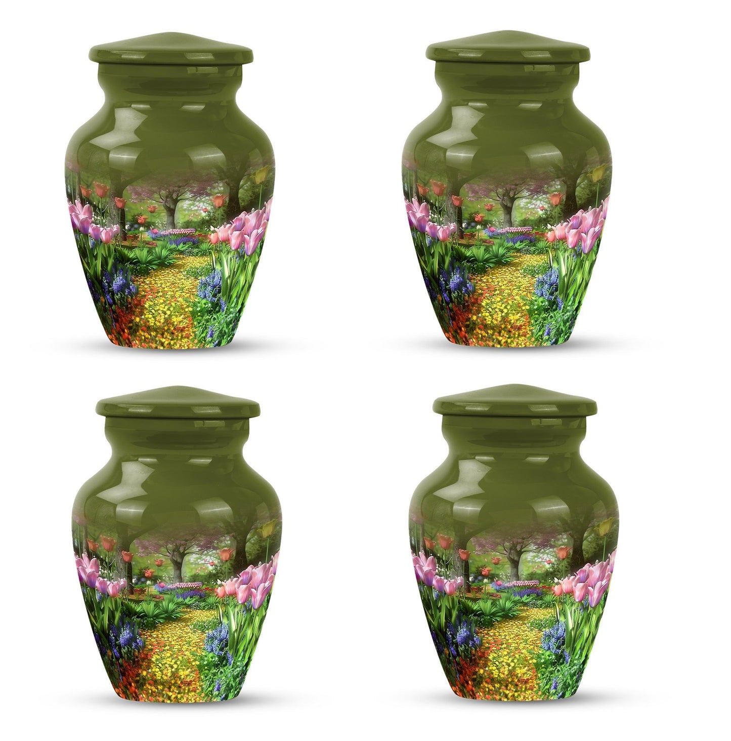 Flowers Urn, cremation urn for male ashes
