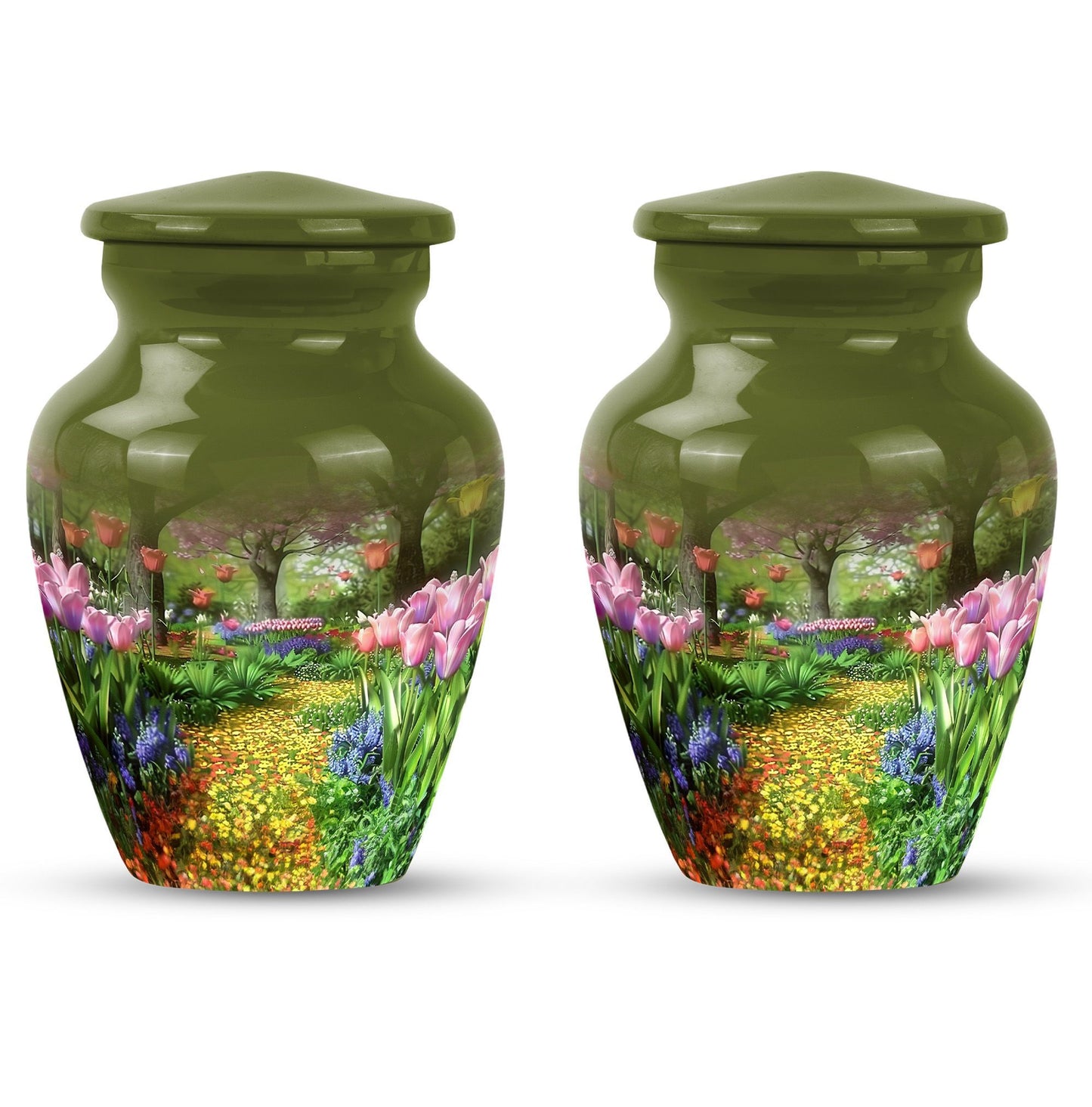 Flowers Urn, cremation urn for male ashes