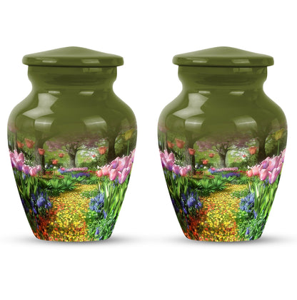 Flowers Urn, cremation urn for male ashes