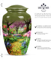 Flowers Urn, cremation urn for male ashes
