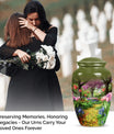 Flowers Urn, cremation urn for male ashes
