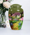 Flowers Urn, cremation urn for male ashes