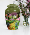 Flowers Urn, cremation urn for male ashes