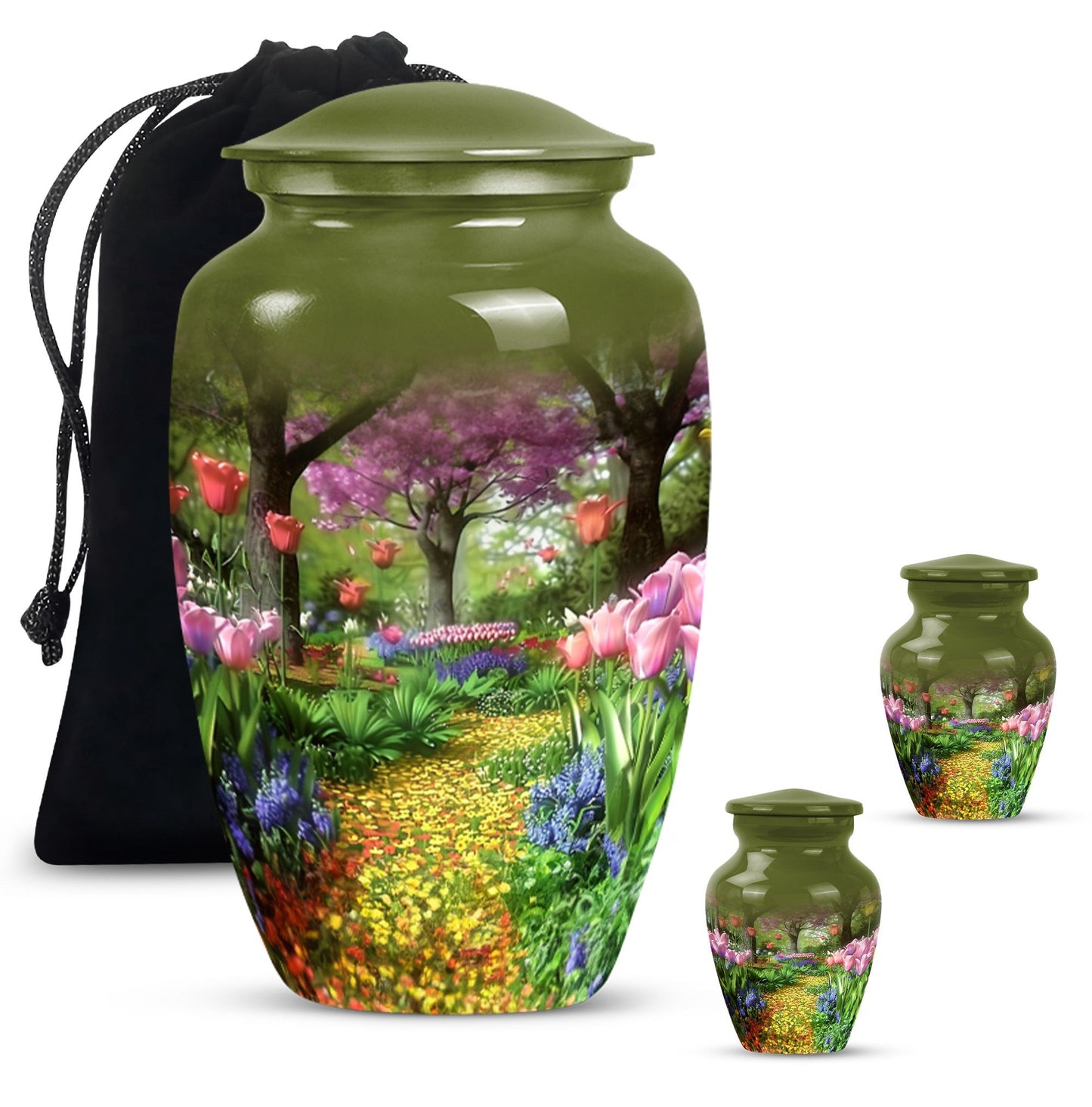 Flowers Urn, cremation urn for male ashes