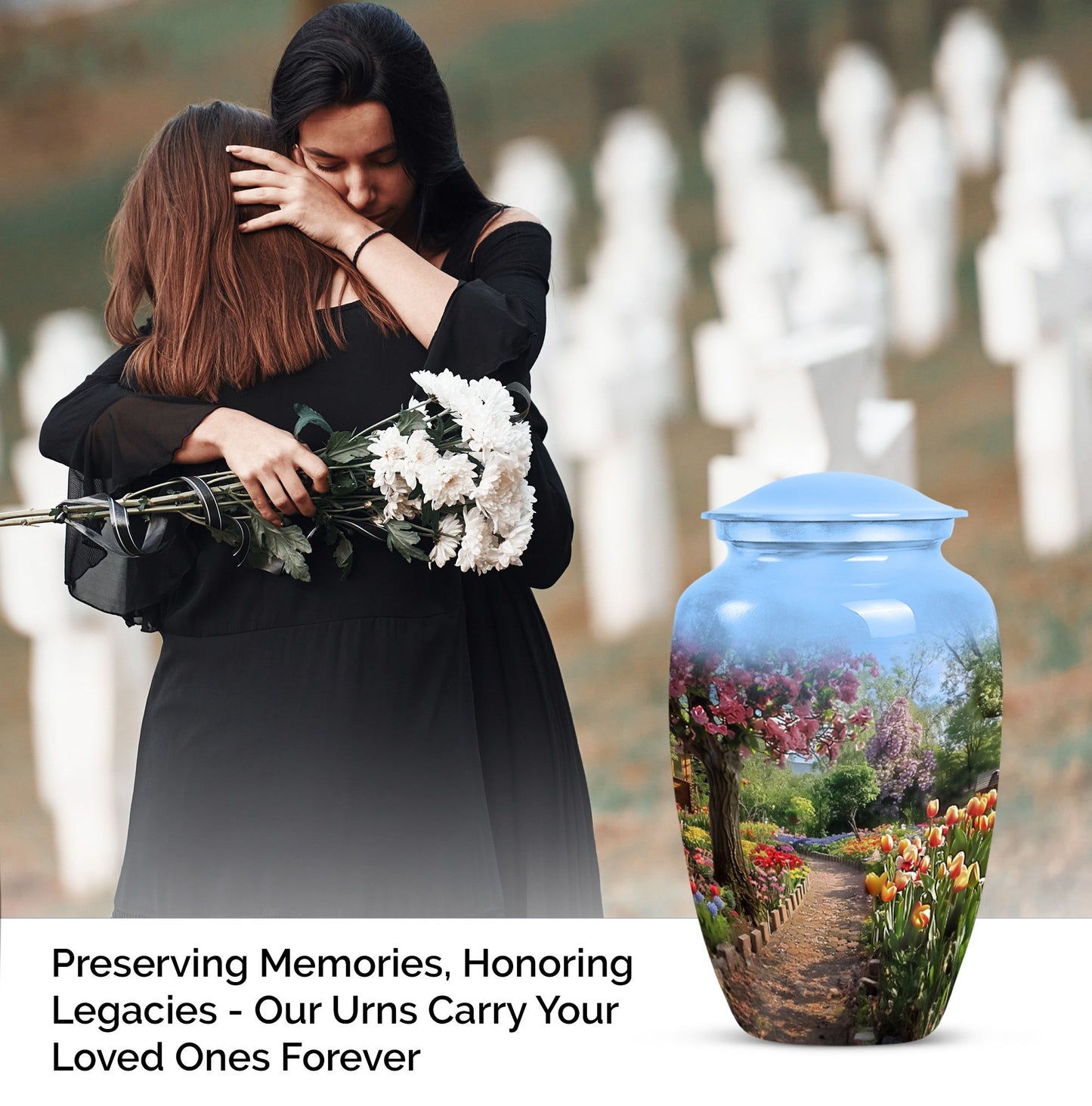 flowers urn for funeral - Keepsake urn For Ashes