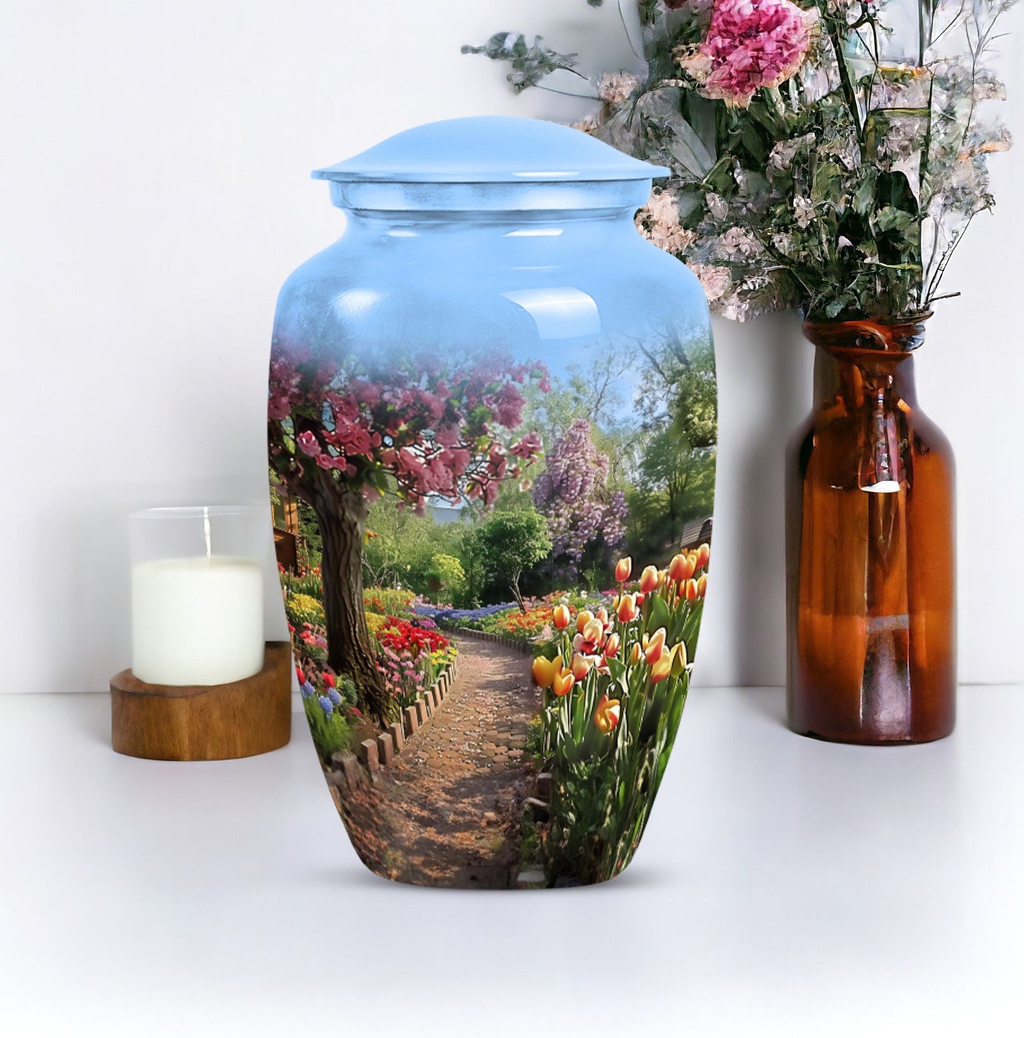 flowers urn for funeral - Keepsake urn For Ashes