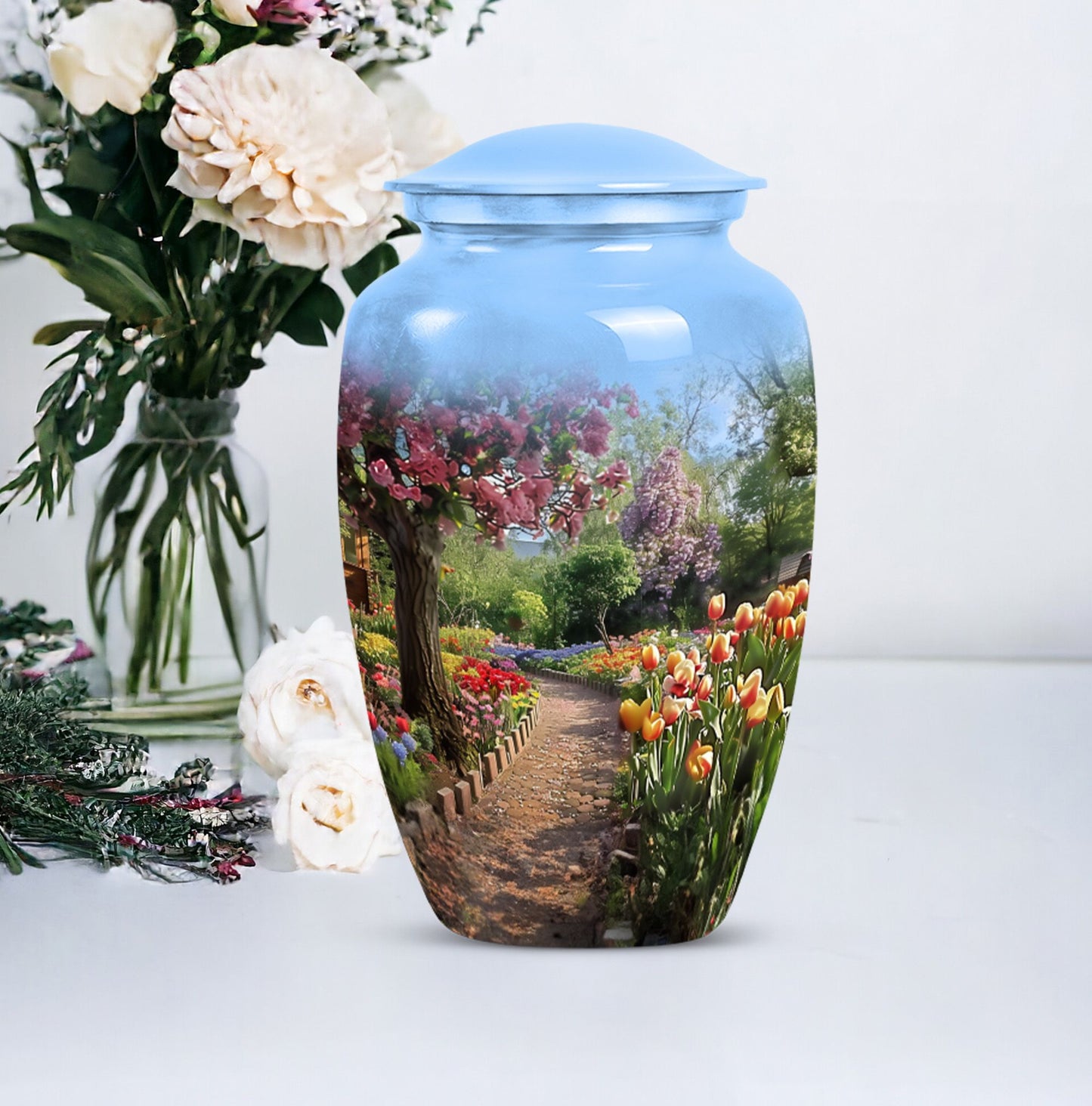 flowers urn for funeral - Keepsake urn For Ashes