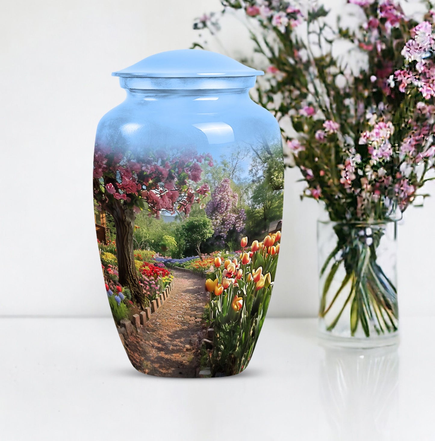 flowers urn for funeral - Keepsake urn For Ashes