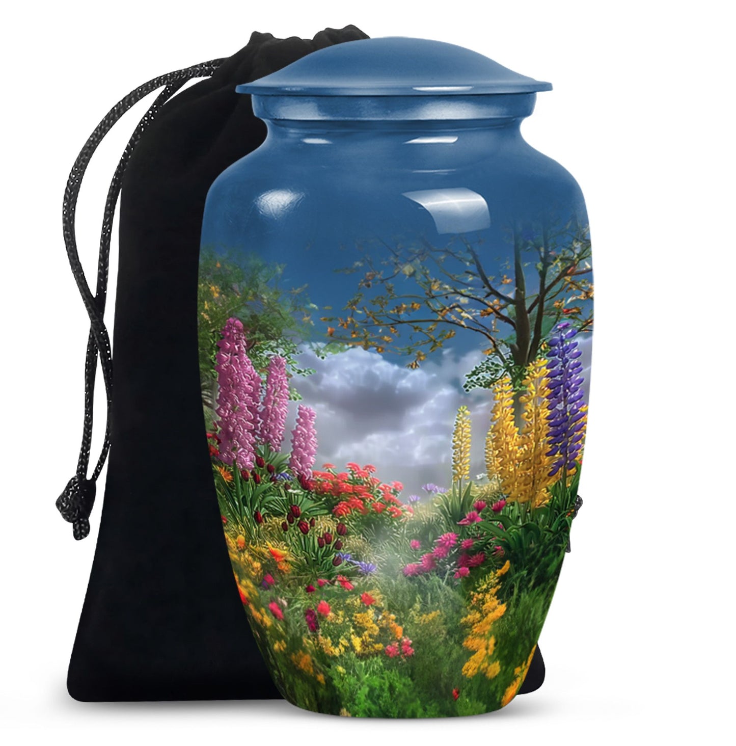 FLOWERS Urn, Classic memorial urn for women ashes
