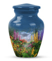 FLOWERS Urn, Classic memorial urn for women ashes