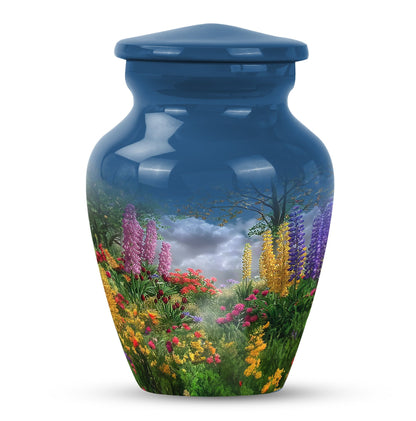 FLOWERS Urn, Classic memorial urn for women ashes