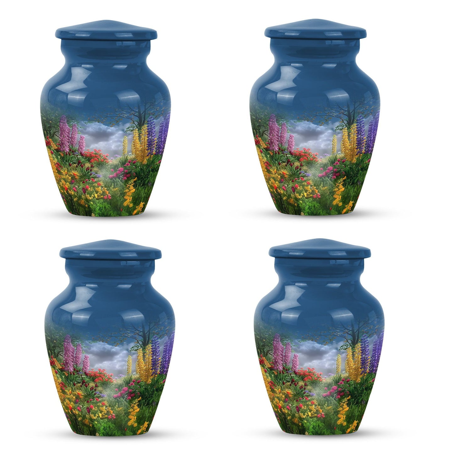 FLOWERS Urn, Classic memorial urn for women ashes