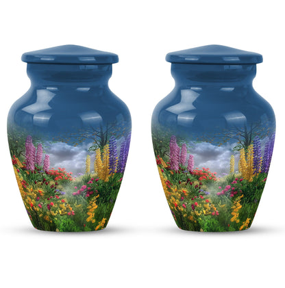 FLOWERS Urn, Classic memorial urn for women ashes