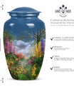 FLOWERS Urn, Classic memorial urn for women ashes
