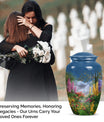 FLOWERS Urn, Classic memorial urn for women ashes