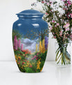 FLOWERS Urn, Classic memorial urn for women ashes