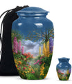 FLOWERS Urn, Classic memorial urn for women ashes