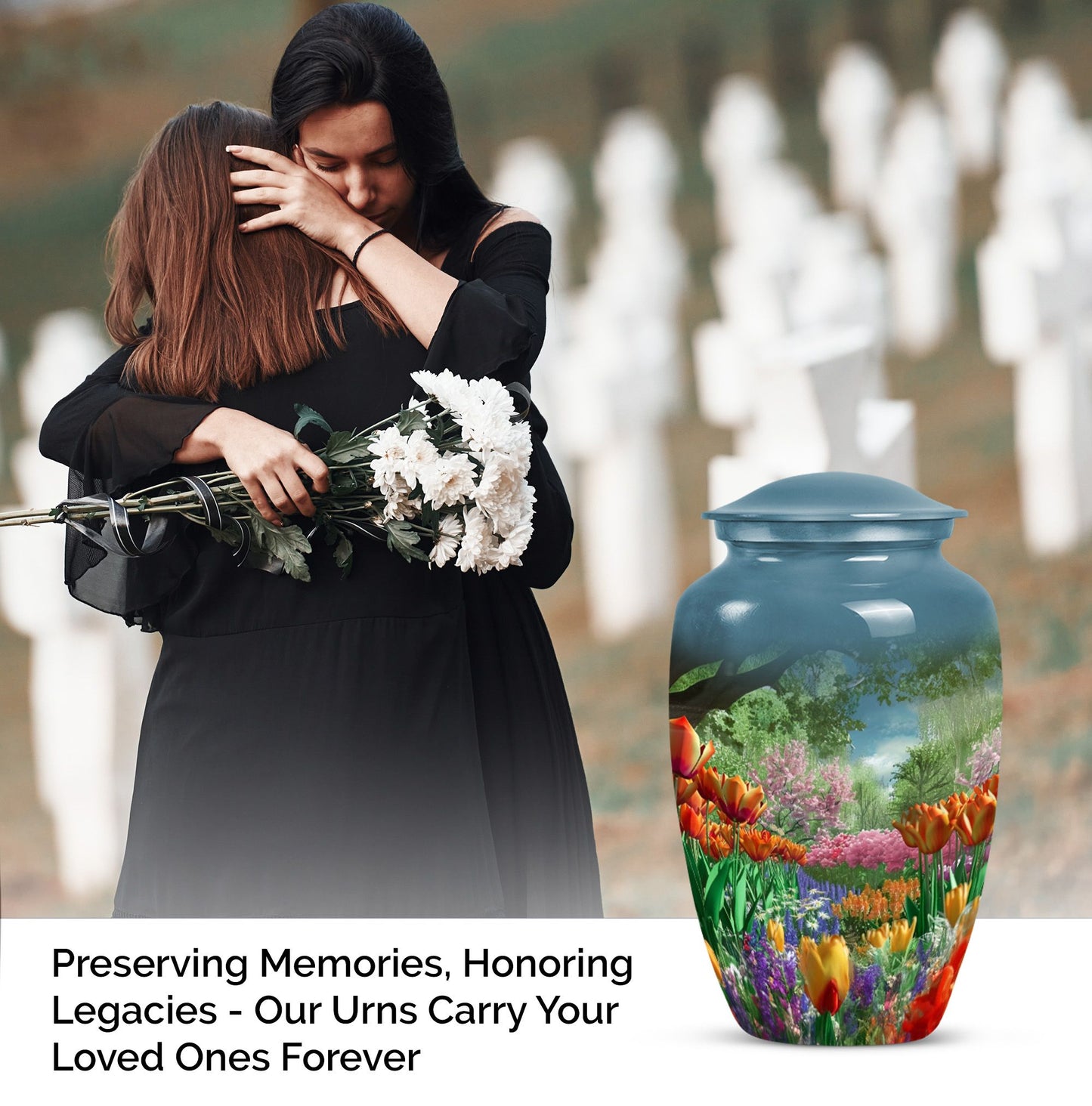  flowers urn for male 