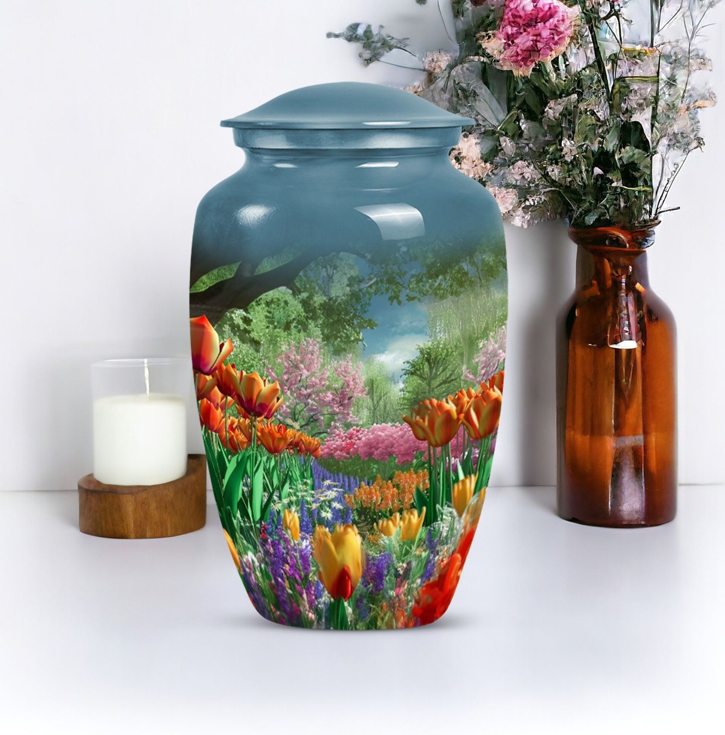  flowers urn for male 