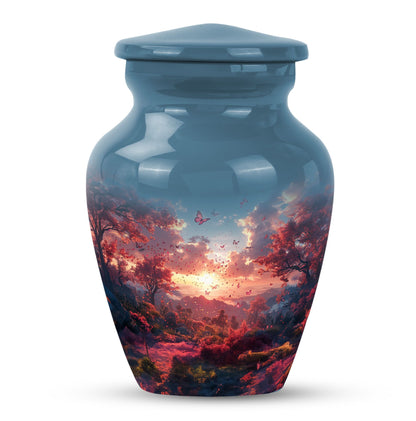 10-inch pink butterfly urn designed for cremations, 