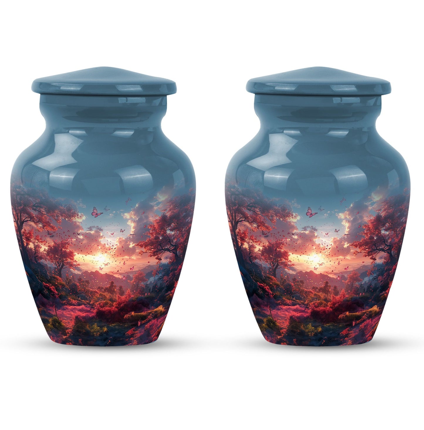 10-inch pink butterfly urn designed for cremations, 