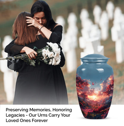 10-inch pink butterfly urn designed for cremations, 