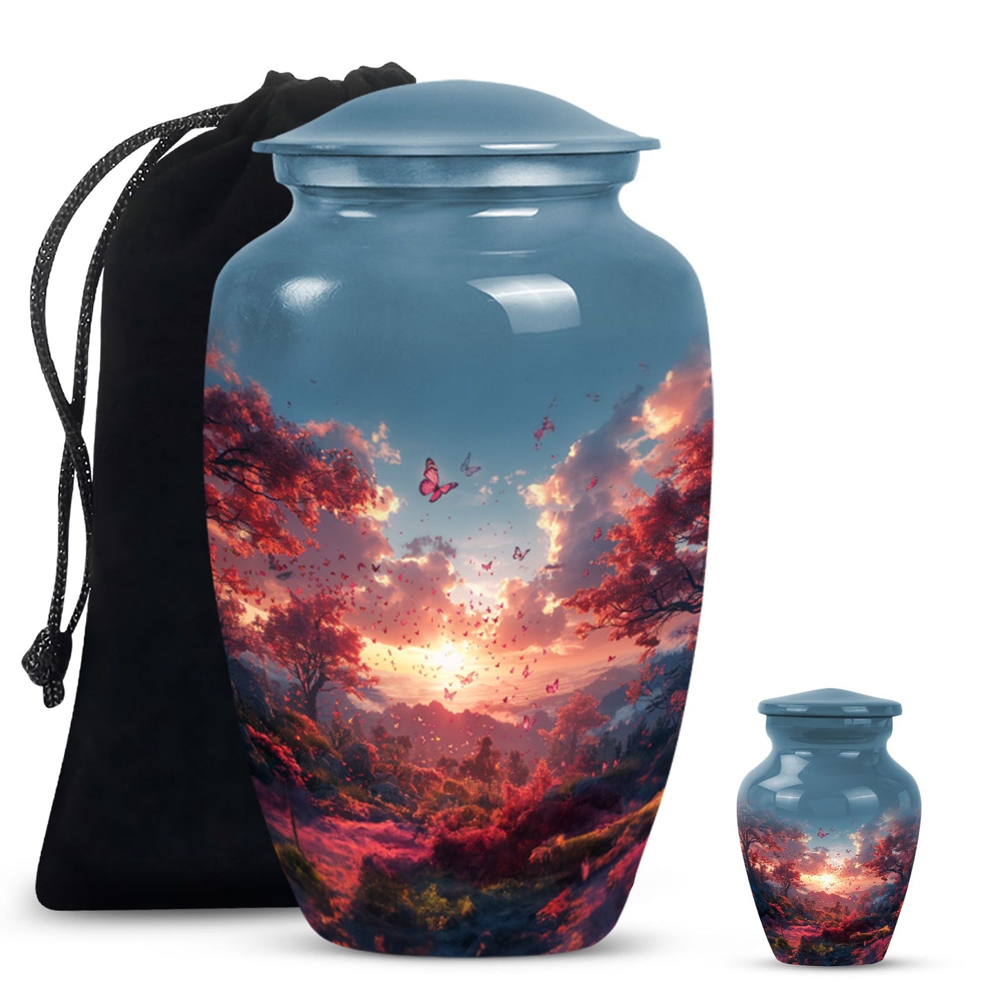 10-inch pink butterfly urn designed for cremations, 