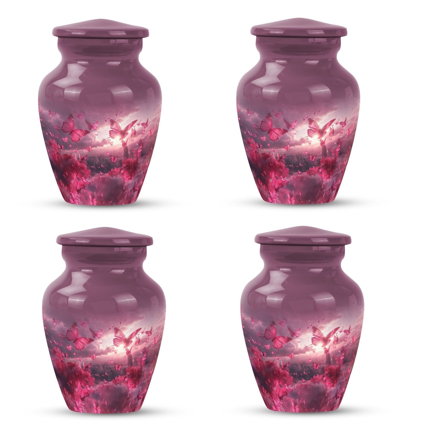 pink butterfly urn for dad, large cremation urn