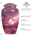 pink butterfly urn for dad, large cremation urn