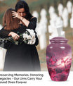 pink butterfly urn for dad, large cremation urn