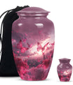 pink butterfly urn for dad, large cremation urn