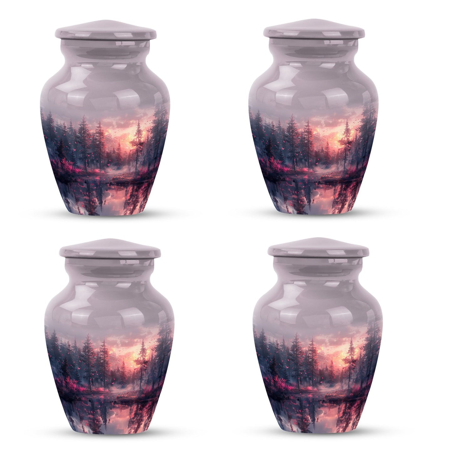 pink butterfly urn for ashes for women, funeral urn