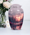 pink butterfly urn for ashes for women, funeral urn