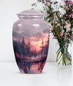 pink butterfly urn for ashes for women, funeral urn
