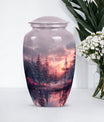 pink butterfly urn for ashes for women, funeral urn