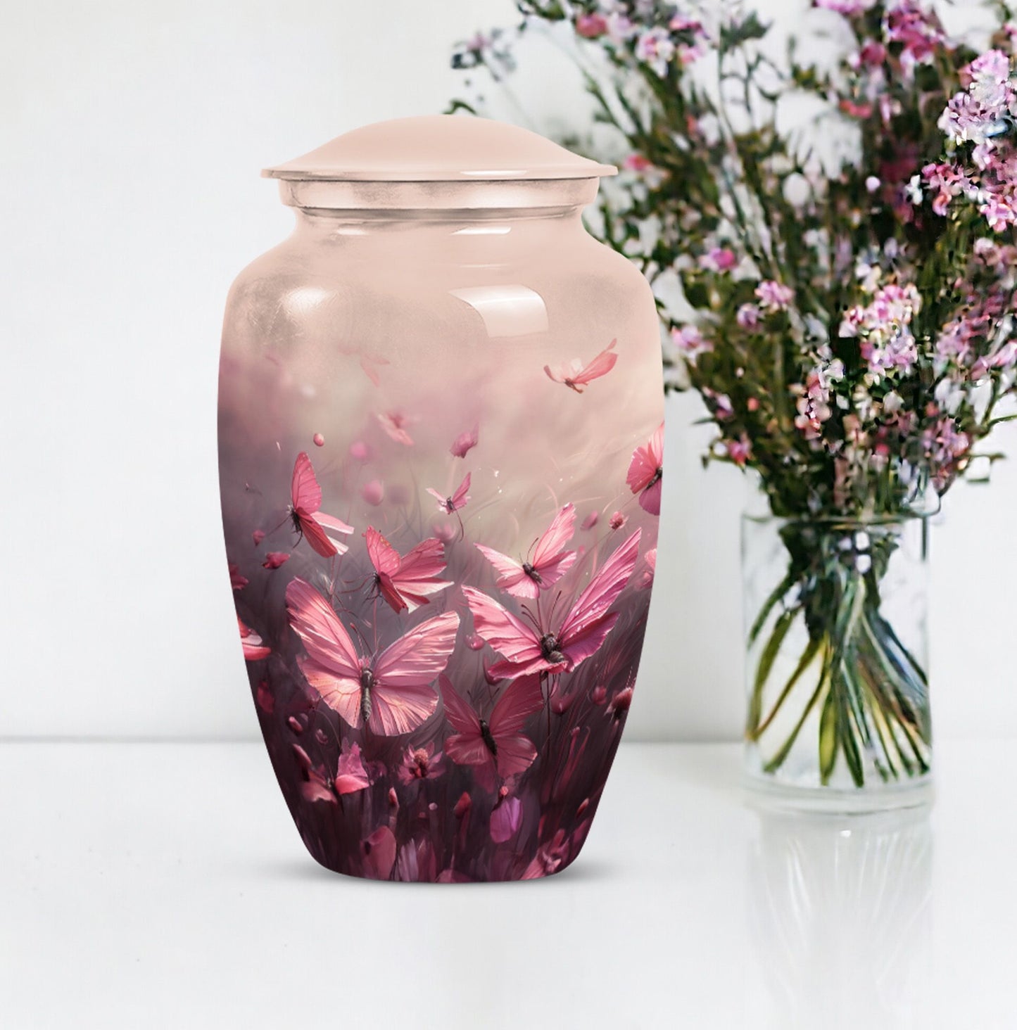 pink butterfly urn - Keepsake urn For Ashes