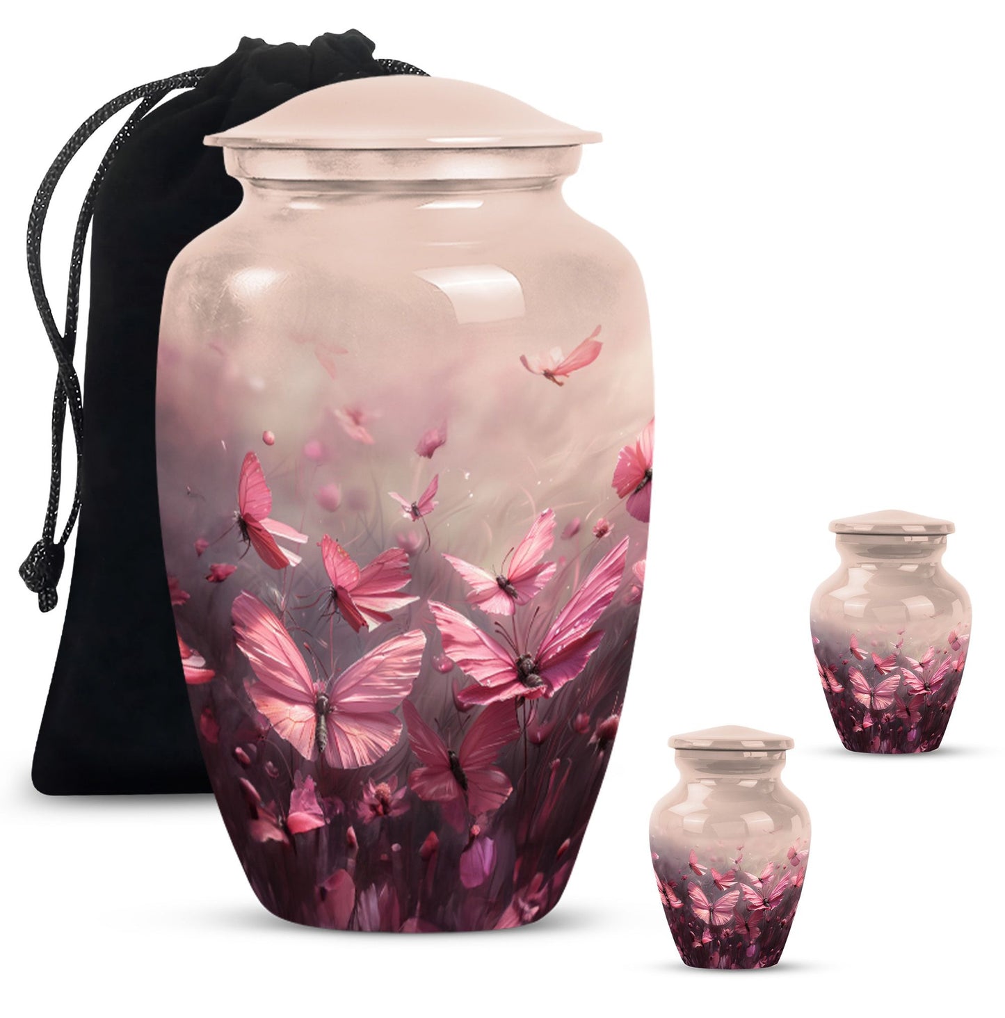 pink butterfly urn - Keepsake urn For Ashes