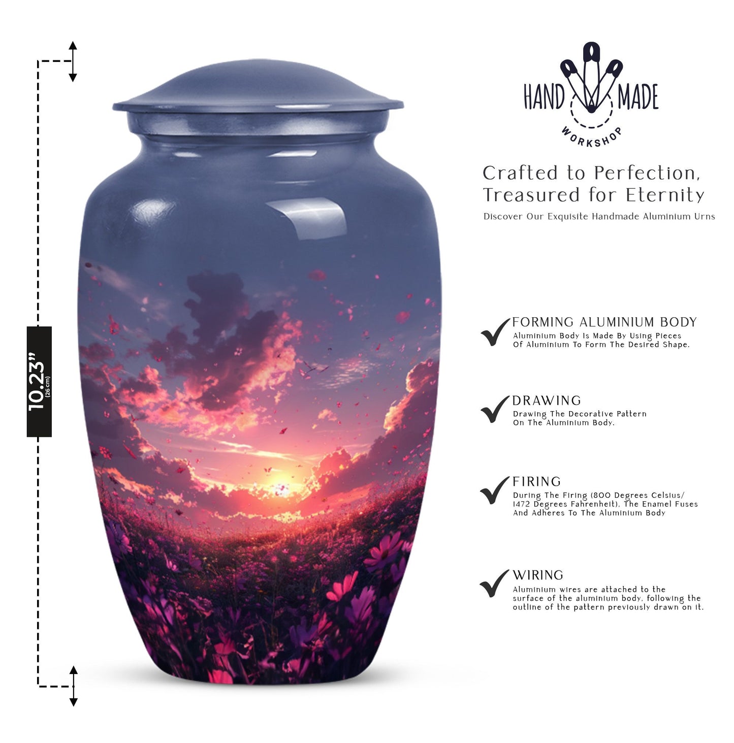  pink butterfly urn, classic memorial urn for ashes
