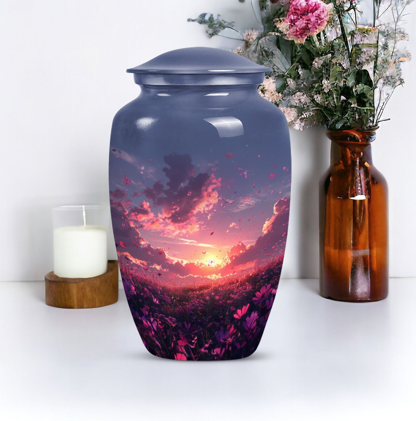 pink butterfly urn, classic memorial urn for ashes