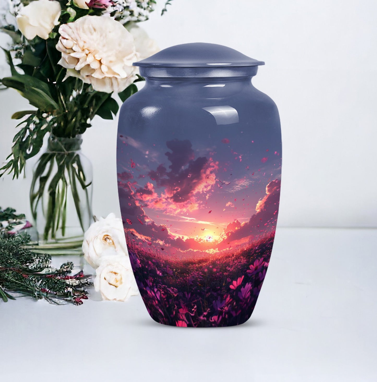  pink butterfly urn, classic memorial urn for ashes