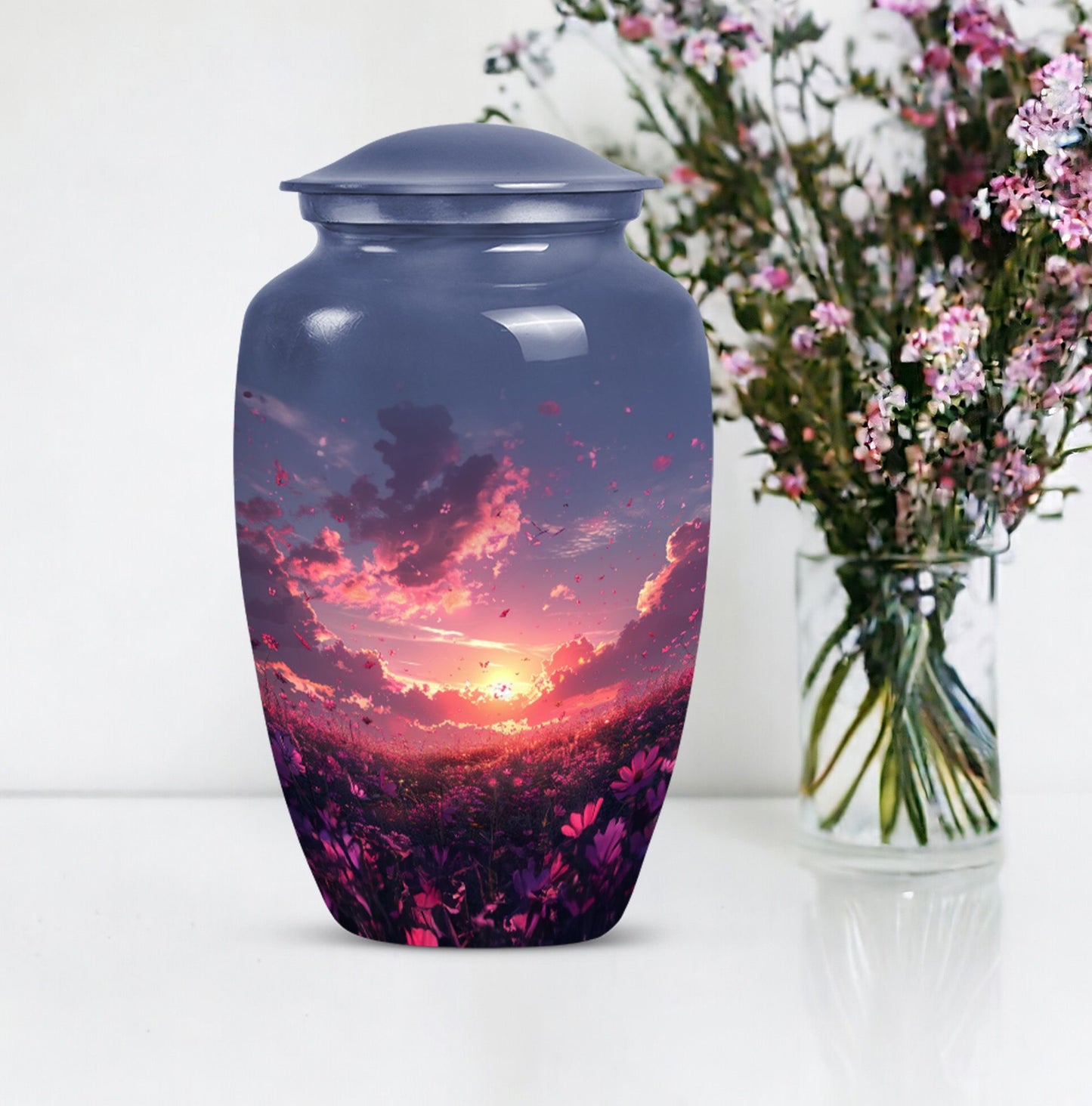  pink butterfly urn, classic memorial urn for ashes