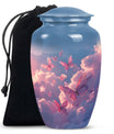 Classic 10-inch pink butterfly design cremation urn 