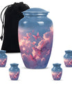 Classic 10-inch pink butterfly design cremation urn 