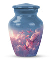 Classic 10-inch pink butterfly design cremation urn 