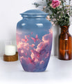 Classic 10-inch pink butterfly design cremation urn 